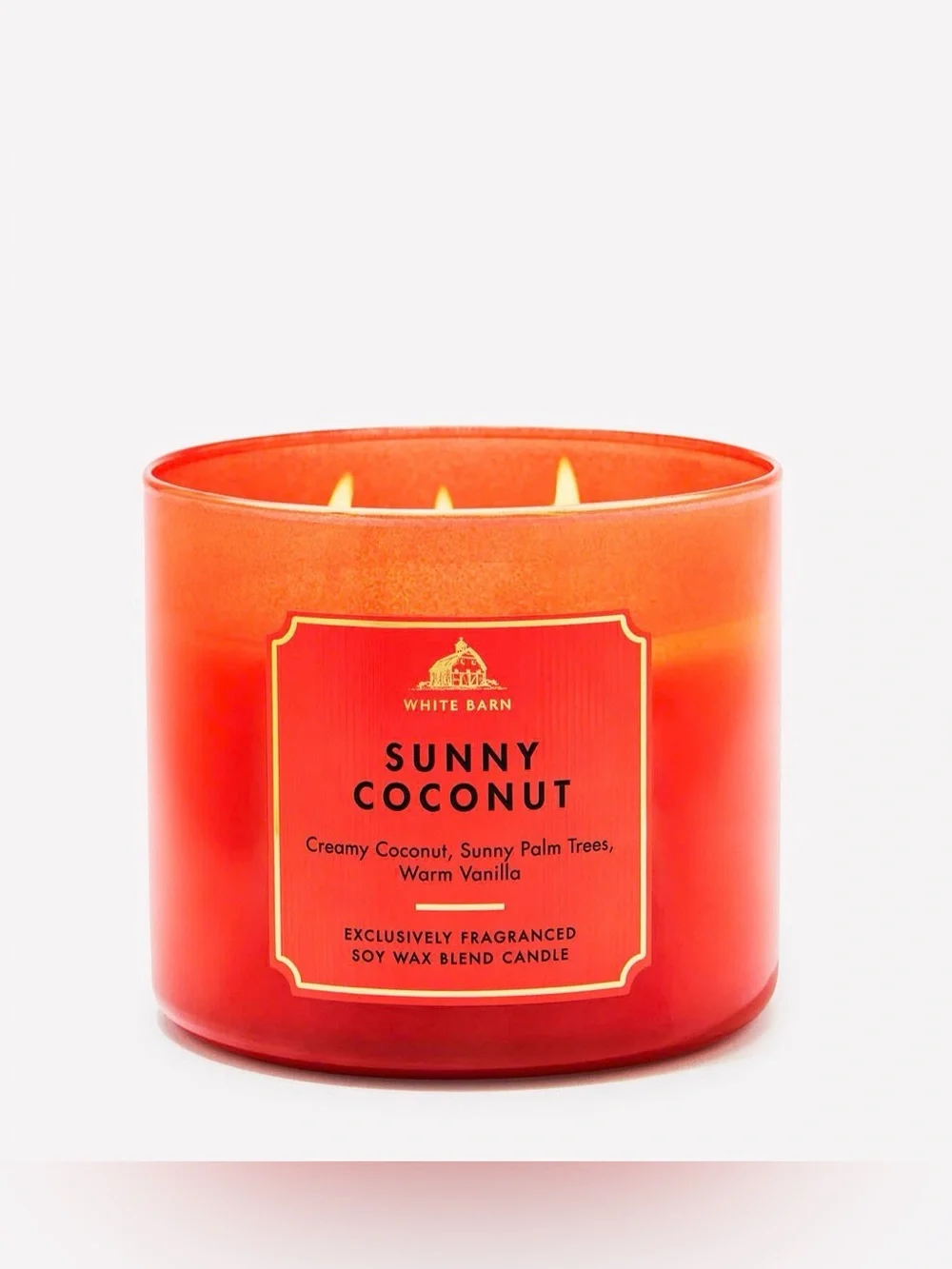 Bath & Body Works White Barn Sunny Coconut 3-Wick Candle White Barn